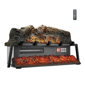 Electric Fireplace Log, 25 inch Fireplace Insert Log Heater, with Crackling Sound,Remote Controller, 5 Adjustable Flame Brightness, Timer