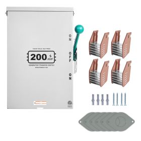 200A Generator Transfer Switch, 48000W Manual Transfer Switch, Heavy Duty Double-Throw Power Transfer Switch 120/240V, Meeting NEMA 3R Standards