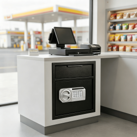 Commercial Safe with Drop Slot for Cash Deposits, Multi-Scene Safe for Office, Household & Commercial Use, Equipped with Password Lock