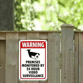 CIFbuy Security Warning Sign CCTV Surveillance Metal Sign For Home Security Indoor Outdoor 24 Hour Video Monitoring Signage (TikTok