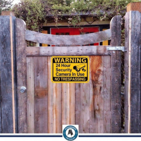 CIFbuy 24 Hour Video Surveillance Security Warning Sign Durable Weatherproof Metal Plaque (TikTok, temu pick-up service)