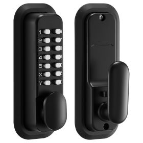 Mechanical Keyless Entry Door Lock, 2.0 Code Upgrade, 4-7 Digits Code, Single-Sided Push Button Combination Mechanical Keypad Door Knob, Auto Loc