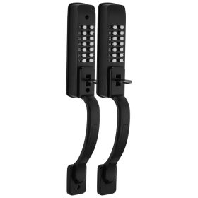 Mechanical Keyless Entry Door Lock, 2.0 Code Upgrade, 4-7 Digits Code, Double-Sided Push Button Combination Keypad Door Lock with Pull Handle
