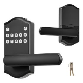 Keyless Entry Door Lock with Handle, Electronic Lever Door Handle with Keypad, Customizable User Codes, Keyed Entry, Auto Lock, Anti-Peeking Pass