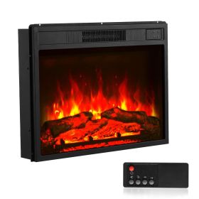 Electric Fireplace Insert, 23 inch Recessed and Wall Mounted with Adjustable 3 Flame Brightness Levels & 24h Timer & Remote Control