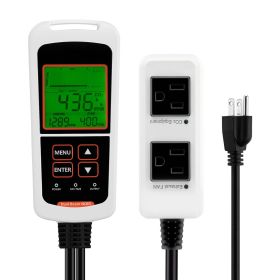 Carbon Dioxide Monitoring Controller, Dual Outlets CO2 Monitor & Controller, Carbon Dioxide Sensor Day and Night Detection Feature