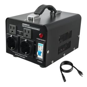 Voltage Converter Transformer, 1500VA, Heavy Duty Step Up/Down Power Transformer, Convert from 110V to 220V and 220V to 110V, with US Outlets