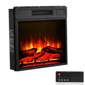 Electric Fireplace Insert, 18 inch Recessed and Wall Mounted with Adjustable 3 Flame Brightness Levels & 24h Timer & Remote Control