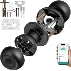 Smart Door Knob, Biometric Door Lock Bluetooth Smart Lock, Fingerprint Smart Lock with APP Control, Easy Installation Door Lock, for Home Bedroom