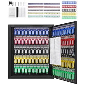 100-Key Cabinet, Key Lock Box with Adjustable Racks, Security Key Storage Box Steel
