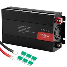 Modified Sine Wave Inverter, 1500W, DC 12V to AC 120V Power Inverter with 2 AC Outlets 2 USB Port 1 Type-C Port 6 Spare Fuses