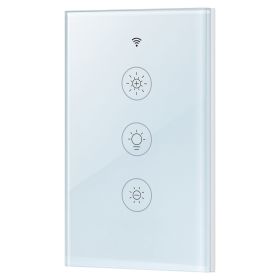 WiFi Smart Light Dimmer Switch, 100-250V AC Wi-Fi 2.4GHz, 15% to 85% Stepless Dimming LED Dimmable Smart Switch with Touch Panel
